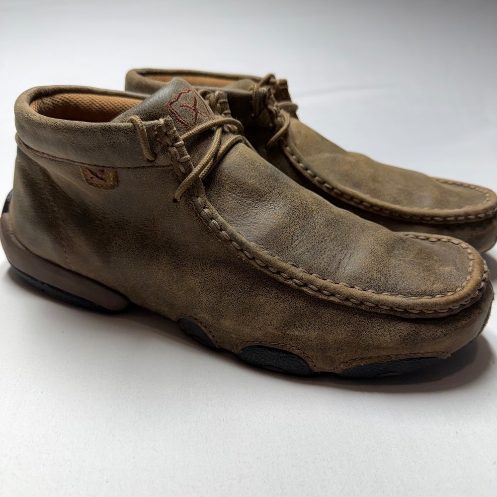Twisted X Mens Original Chukka Driving Moc Brown Leather Shoes MDM0001 Size 8.5M